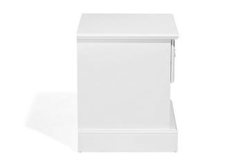 Sängbord Hevingham 48 cm med Förvaring Låda + Hylla - Vit - Möbler - Bord & matgrupp - Avlastningsbord & sidobord - Sängbord & nattduksbord