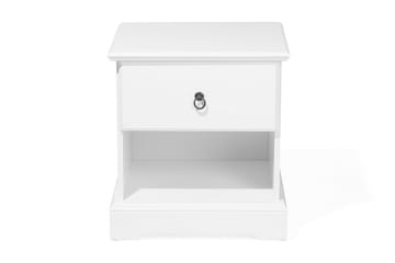 Sängbord Hevingham 48 cm med Förvaring Låda + Hylla - Vit - Möbler - Bord & matgrupp - Avlastningsbord & sidobord - Sängbord & nattduksbord