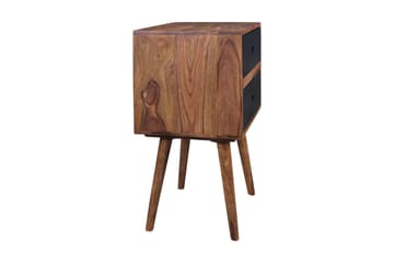 Sängbord Hongsermeier 40 cm med Förvaring 2 Lådor - Massivt Trä/Svart - Möbler - Bord & matgrupp - Avlastningsbord & sidobord - Sängbord & nattduksbord