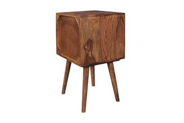 Sängbord Hongsermeier 40 cm med Förvaring 2 Lådor - Massivt Trä/Svart - Möbler - Bord & matgrupp - Avlastningsbord & sidobord - Sängbord & nattduksbord