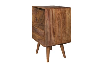 Sängbord Hongsermeier 40 cm med Förvaring Låda + Hylla - Massivt Trä/Svart - Möbler - Bord & matgrupp - Avlastningsbord & sidobord - Sängbord & nattduksbord