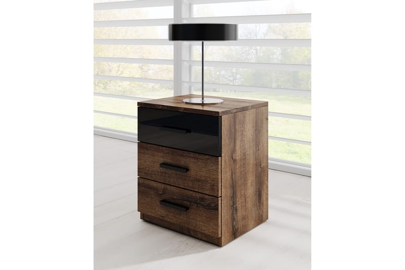 Sängbord Jorbes 41x46 cm - Teak/Svart - Möbler - Bord & matgrupp - Avlastningsbord & sidobord - Sängbord & nattduksbord