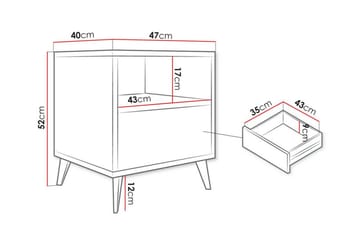 Sängbord Kintore 47 cm - Svart - Möbler - Bord & matgrupp - Avlastningsbord & sidobord - Sängbord & nattduksbord