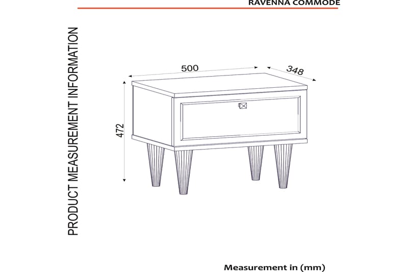 Sängbord Komatz 50 cm med Förvaring Låda - Vit/Guld/Svart - Sängbord & nattduksbord - Marmorbord