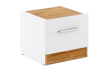 Sängbord Kungsö 40 cm med Förvaring Låda - Vit/Trä - Möbler - Bord & matgrupp - Avlastningsbord & sidobord - Sängbord & nattduksbord