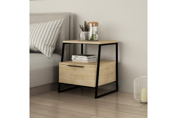 Sängbord Lindome 45 cm med Förvaring Hylla + Lucka - Brun - Möbler - Bord & matgrupp - Avlastningsbord & sidobord - Sängbord & nattduksbord