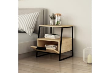 Sängbord Lindome 45 cm med Förvaring Hylla + Lucka - Brun - Möbler - Bord & matgrupp - Avlastningsbord & sidobord - Sängbord & nattduksbord