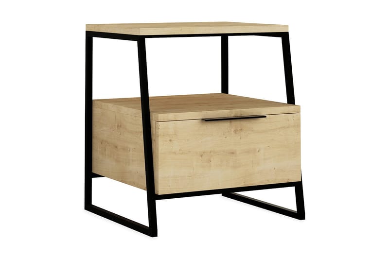 Sängbord Lindome 45 cm med Förvaring Hylla + Lucka - Brun - Sängbord & nattduksbord