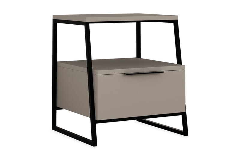 Sängbord Lindome 45 cm med Förvaring Hylla + Lucka - Grå - Möbler - Bord & matgrupp - Avlastningsbord & sidobord - Sängbord & nattduksbord