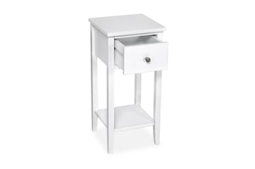 Sängbord Lisa 35 cm med Förvaring Låda + Hylla Vit - Vit - Möbler - Bord & matgrupp - Avlastningsbord & sidobord - Sängbord & nattduksbord