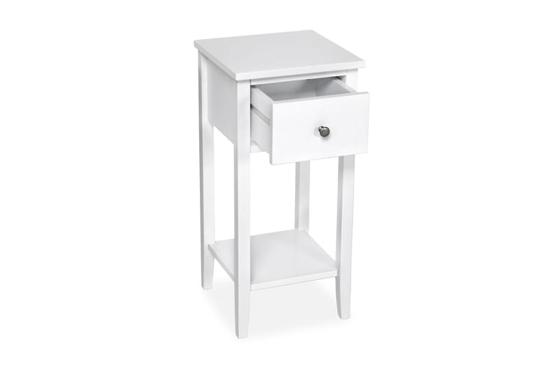 Sängbord Lisa 35 cm med Förvaring Låda + Hylla Vit - Vit - Möbler - Bord & matgrupp - Avlastningsbord & sidobord - Sängbord & nattduksbord