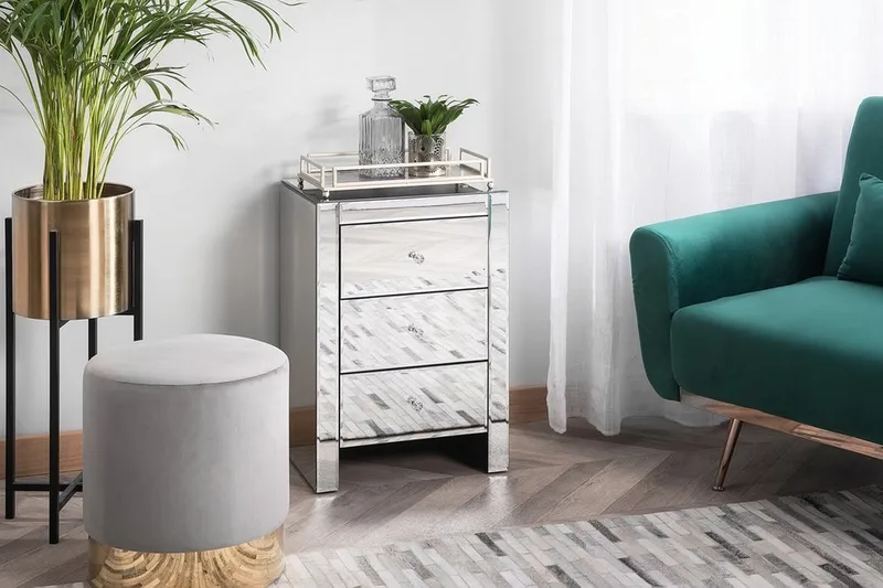 Sängbord Lorris 30 cm - Silver - Möbler - Bord & matgrupp - Avlastningsbord & sidobord - Sängbord & nattduksbord