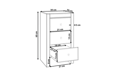 Sängbord Lorris 30 cm - Silver - Möbler - Bord & matgrupp - Avlastningsbord & sidobord - Sängbord & nattduksbord