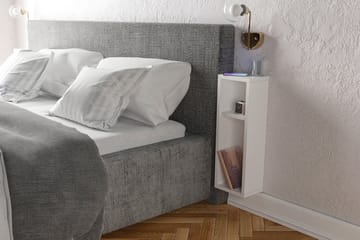 Sängbord Lundtorp 15 cm med Förvaring 2 Hyllor - Vit - Möbler - Bord & matgrupp - Avlastningsbord & sidobord - Sängbord & nattduksbord