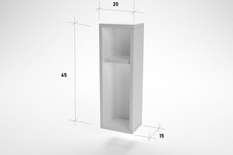 Sängbord Lundtorp 15 cm med Förvaring 2 Hyllor - Vit - Sängbord & nattduksbord