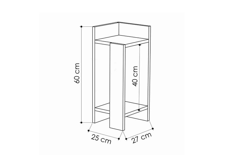 Sängbord Lutchan 27 cm - Ekfärg/Mörkgrå - Sängbord & nattduksbord