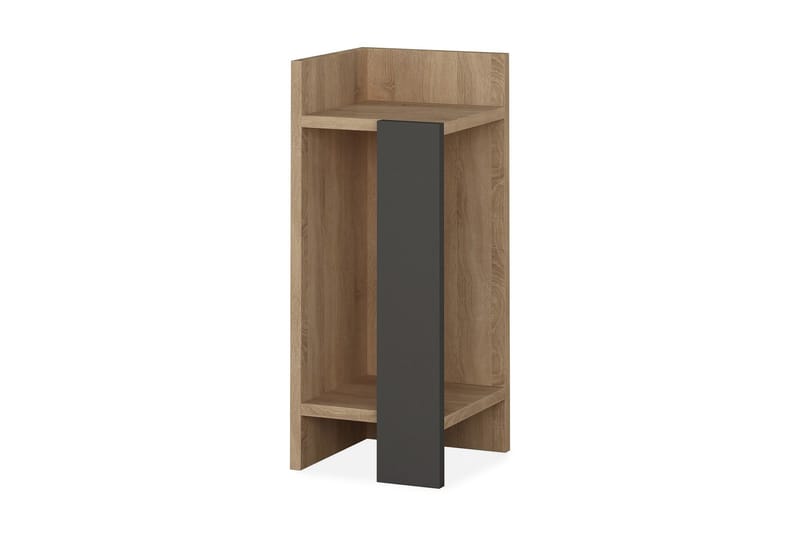 Sängbord Lutchan 27 cm med Förvaring Hyllor Vänster - Grå/Brun - Möbler - Bord & matgrupp - Avlastningsbord & sidobord - Sängbord & nattduksbord