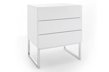 Sängbord Magdax 50 cm Höga Ben med Förvaring 3 Lådor - Vit - Möbler - Bord & matgrupp - Avlastningsbord & sidobord - Sängbord & nattduksbord