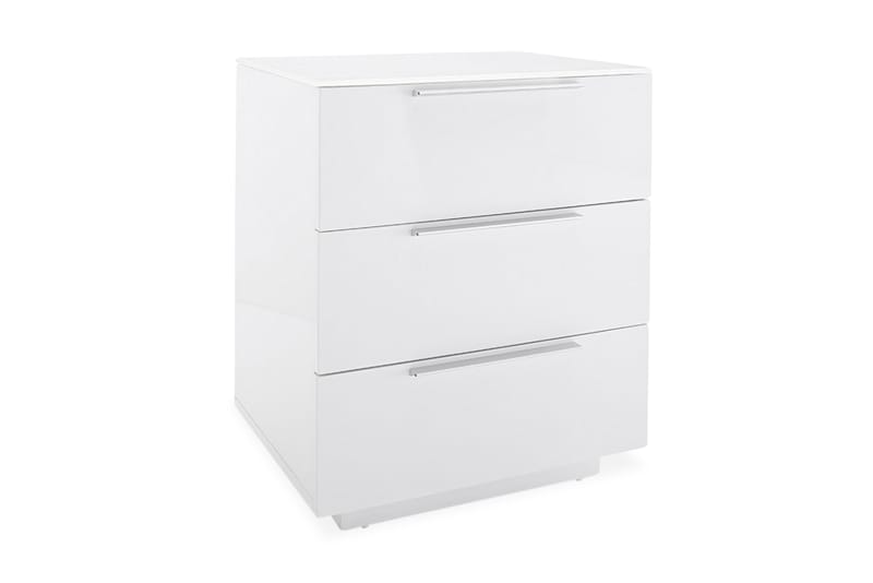 Sängbord Magdax 50 cm med Förvaring 3 Lådor - Vit - Möbler - Bord & matgrupp - Avlastningsbord & sidobord - Sängbord & nattduksbord