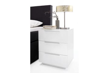 Sängbord Magdax 50 cm med Förvaring 3 Lådor - Vit - Möbler - Bord & matgrupp - Avlastningsbord & sidobord - Sängbord & nattduksbord