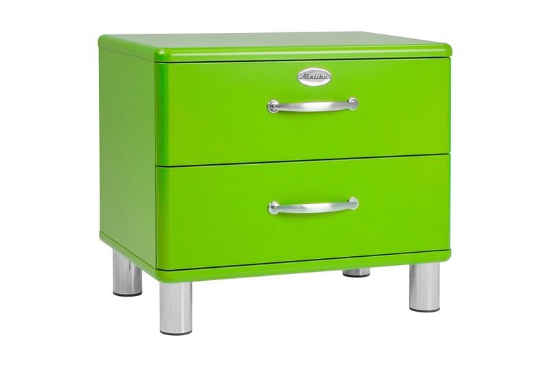 Sängbord Malibu 60 cm med Förvaring 2 Lådor Grön/Krom - Tenzo - Sängbord & nattduksbord