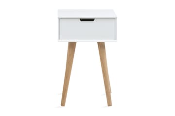 Sängbord Marcia 40 cm med Förvaring Låda - Vit/Ek/Brun - Möbler - Bord & matgrupp - Avlastningsbord & sidobord - Sängbord & nattduksbord