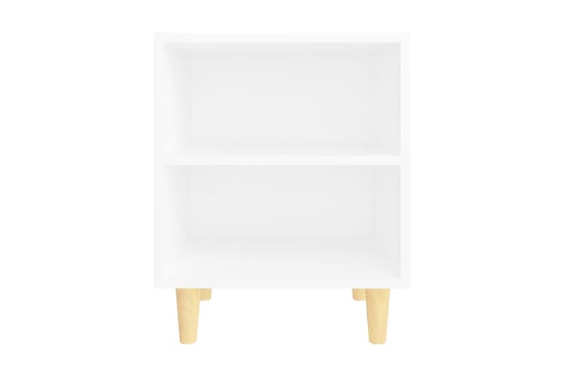 Sängbord med ben i massivt trä 2 st vit 40x30x50 cm - Vit - Sängbord & nattduksbord