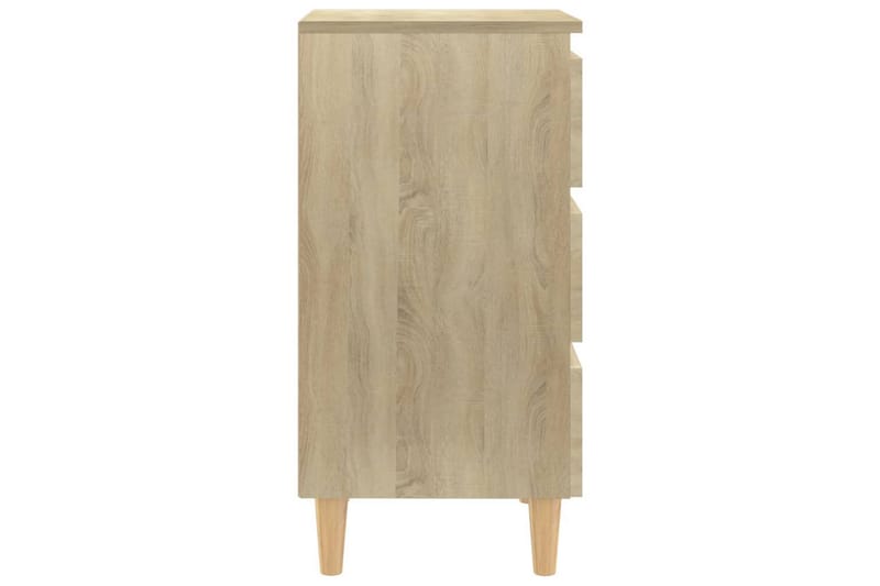 Sängbord med ben i massivt trä sonoma-ek 40x35x69 cm - Brun - Sängbord & nattduksbord