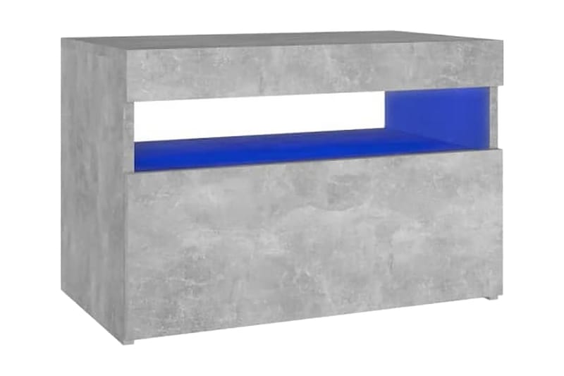 Sängbord med LED-belysning 2 st betonggrå 60x35x40 cm - Grå - Sängbord & nattduksbord