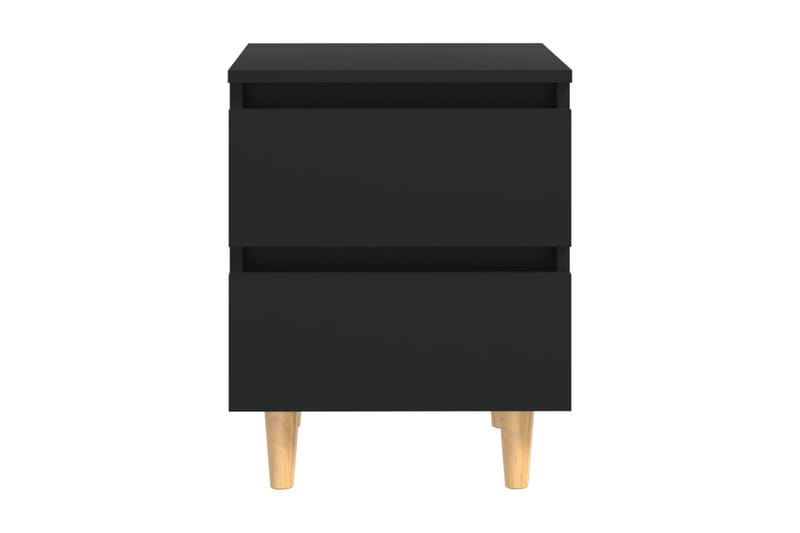Sängbord med massiva furuben 2 st svart 40x35x50 cm - Svart - Sängbord & nattduksbord