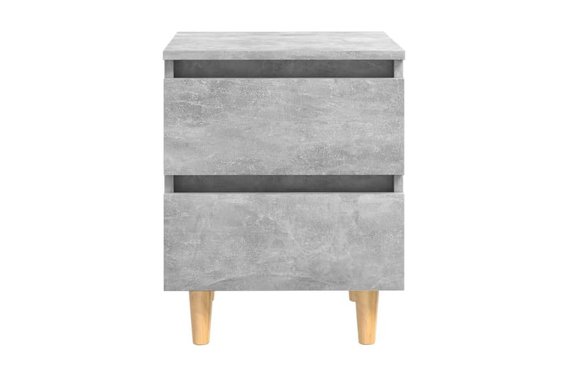 Sängbord med massiva furuben betonggrå 40x35x50 cm - Grå - Sängbord & nattduksbord
