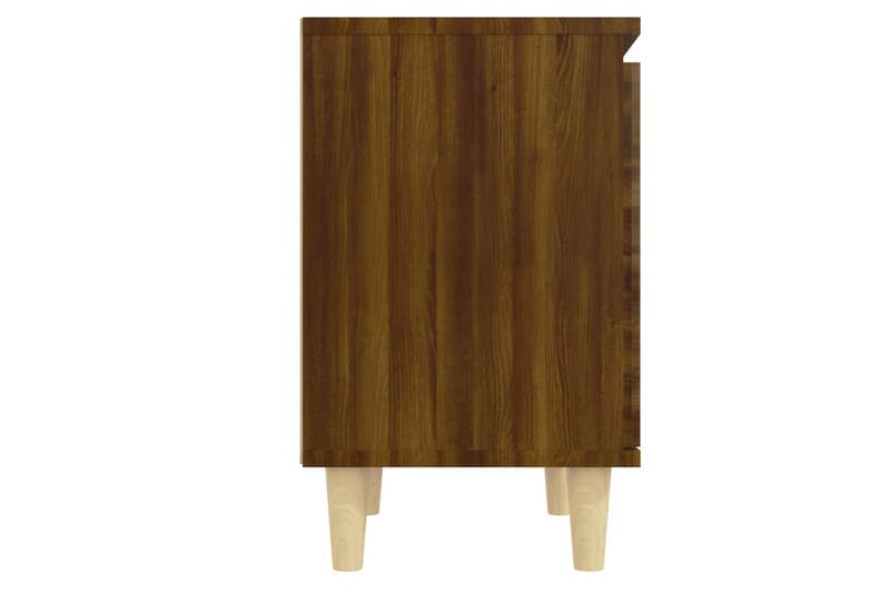 Sängbord med massiva träben brun ek 40x30x50 cm - Brun - Sängbord & nattduksbord