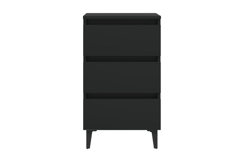 Sängbord med metallben 2 st svart 40x35x69 cm - Svart - Sängbord & nattduksbord