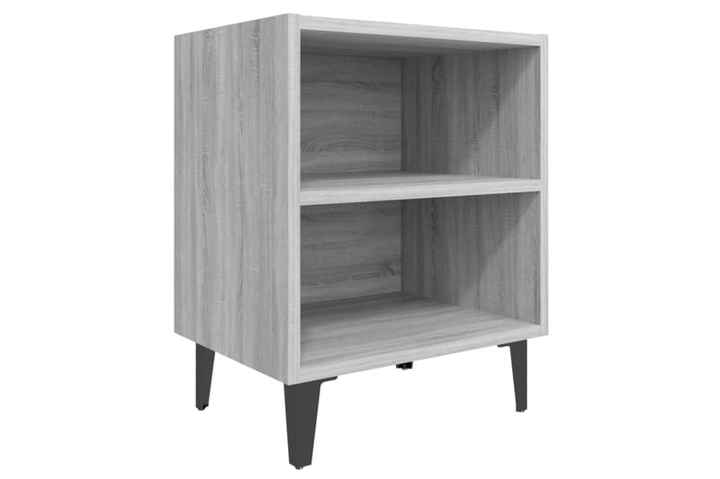 Sängbord med metallben grå sonoma 40x30x50 cm - Grå - Sängbord & nattduksbord