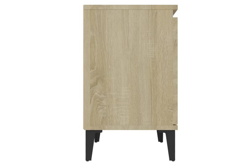 Sängbord med metallben sonoma-ek 40x30x50 cm - Brun - Sängbord & nattduksbord