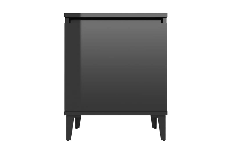Sängbord med metallben svart högglans 40x30x50 cm - Svart - Sängbord & nattduksbord - Klaffbord & hopfällbart bord - Marmorbord