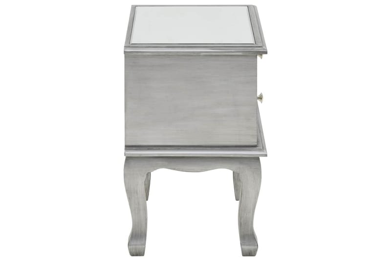 Sängbord med spegel MDF och glas 34,5x30x50 cm - Silver - Sängbord & nattduksbord