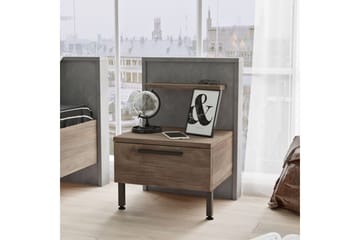 Sängbord Moerdijk 44 cm - Brun/Grå - Möbler - Bord & matgrupp - Avlastningsbord & sidobord - Sängbord & nattduksbord