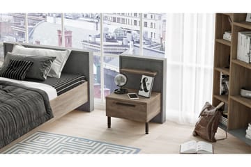 Sängbord Moerdijk 44 cm - Brun/Grå - Möbler - Bord & matgrupp - Avlastningsbord & sidobord - Sängbord & nattduksbord