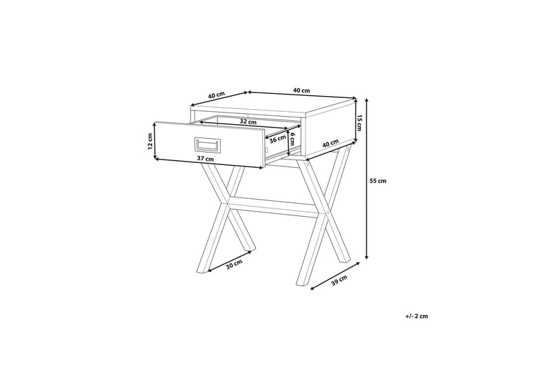 Sängbord Mondariz 40 cm med Förvaring Låda - Svart - Möbler - Bord & matgrupp - Avlastningsbord & sidobord - Sängbord & nattduksbord
