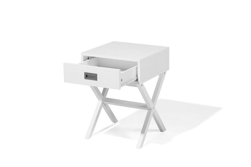 Sängbord Mondariz 40 cm med Förvaring Låda - Vit - Sängbord & nattduksbord