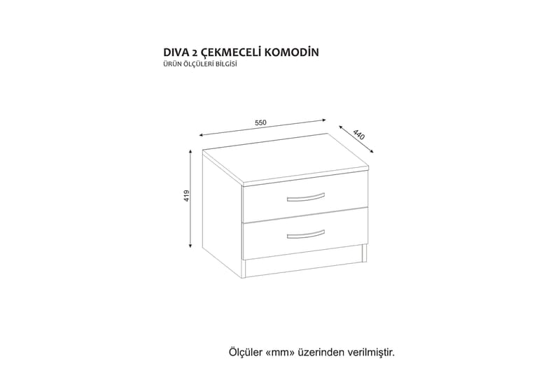 Sängbord Nicrone 55 cm med Förvaring 2 Lådor - Vit - Sängbord & nattduksbord