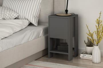 Sängbord Rodger 30 cm med Förvaring Hylla + Lucka - Mörkgrå - Möbler - Bord & matgrupp - Avlastningsbord & sidobord - Sängbord & nattduksbord