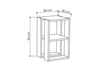 Sängbord Rodger 30 cm med Förvaring Hylla - Vit - Möbler - Bord & matgrupp - Avlastningsbord & sidobord - Sängbord & nattduksbord
