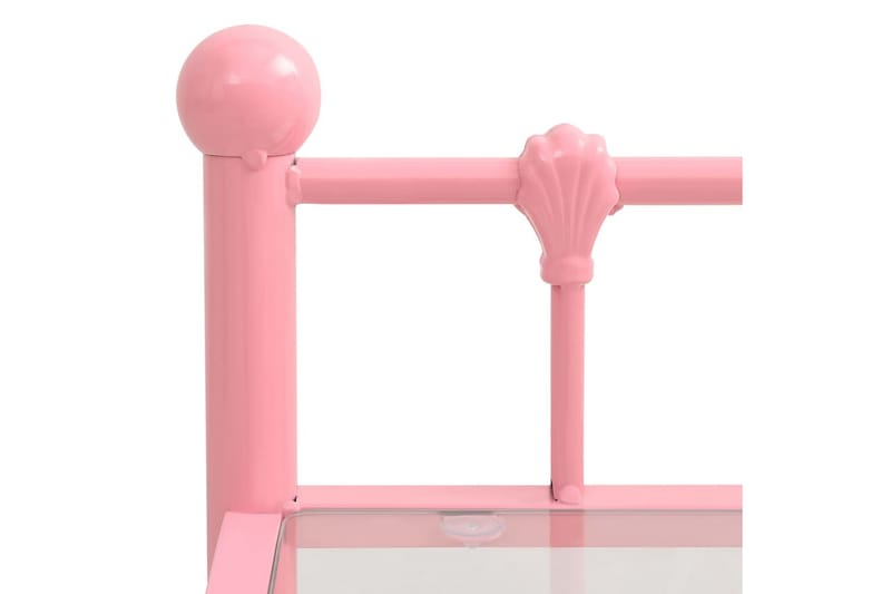 Sängbord rosa och transparent 45x34,5x60,5 cm metall och gla - Rosa - Sängbord & nattduksbord
