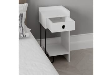 Sängbord Sirius 32x30 cm Vit - Hanah Home - Möbler - Bord & matgrupp - Avlastningsbord & sidobord - Sängbord & nattduksbord
