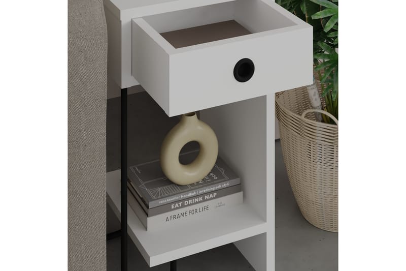 Sängbord Sirius 32x30 cm Vit - Hanah Home - Möbler - Bord & matgrupp - Avlastningsbord & sidobord - Sängbord & nattduksbord