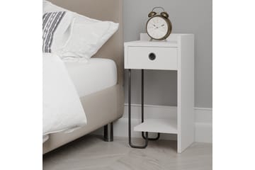 Sängbord Sirius 32x30 cm Vit - Hanah Home - Möbler - Bord & matgrupp - Avlastningsbord & sidobord - Sängbord & nattduksbord