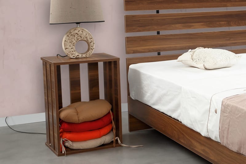 Sängbord Skoglund 60 cm - Valnötsbrun - Sängbord & nattduksbord