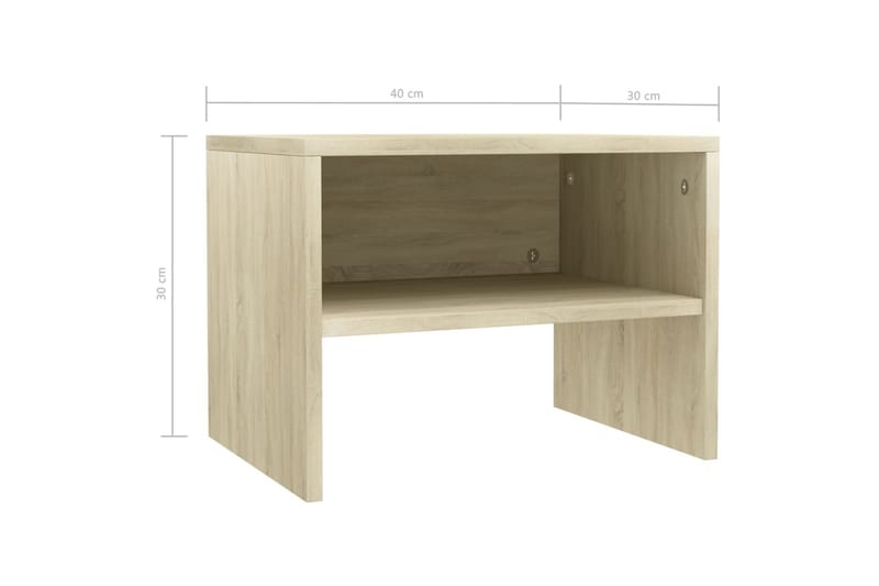 Sängbord sonoma ek 40x30x30 cm spånskiva - Brun - Sängbord & nattduksbord